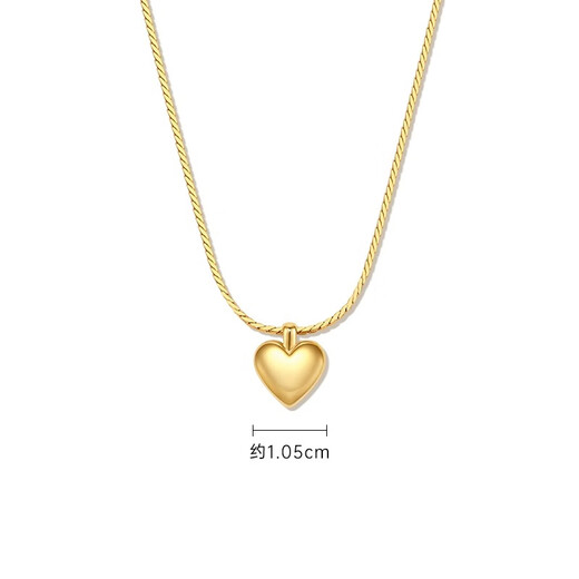 Fat Donglai's same 18K gold love pendant FAEI fashion light luxury small necklace plated two-piece set can be stacked for festivals golden love necklace 18K gold plated
