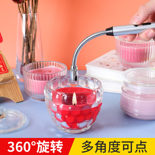 Iron helper rechargeable gas stove pulse igniter universal ignition gun kitchen gas lighter long handle windproof ice blue - rechargeable windproof long handle with USB