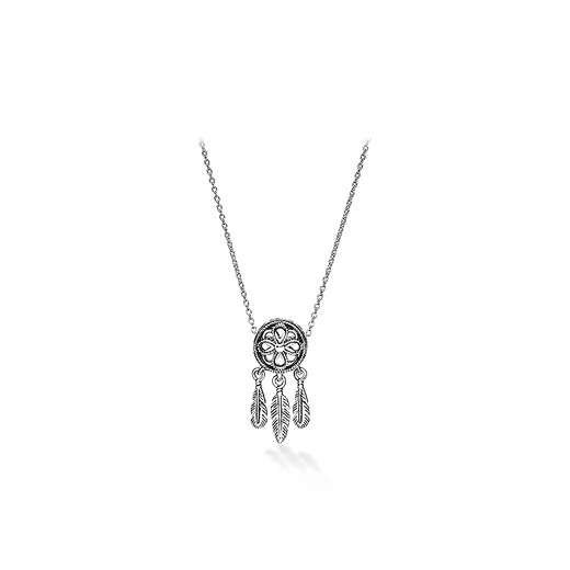 PANDORA Colorful Dream Necklace Set Dream Catcher Flower Hollow Dream Versatile Birthday Gift for Girlfriend Colorful Dream Necklace 45cm