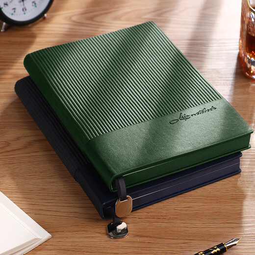 Mu Lei notebook, high-looking stationery, gift box, diary, reading adult soft leather notepad, business high-end office work, meeting records, customizable, printable logo 758-A5 turquoise green