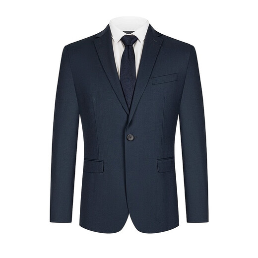 Qipai Wool Men's Suit Suit Men's Autumn and Winter New Business Professional Suit Groom Wedding Dress Suit Dark Blue B48 (175/96B) (32L)