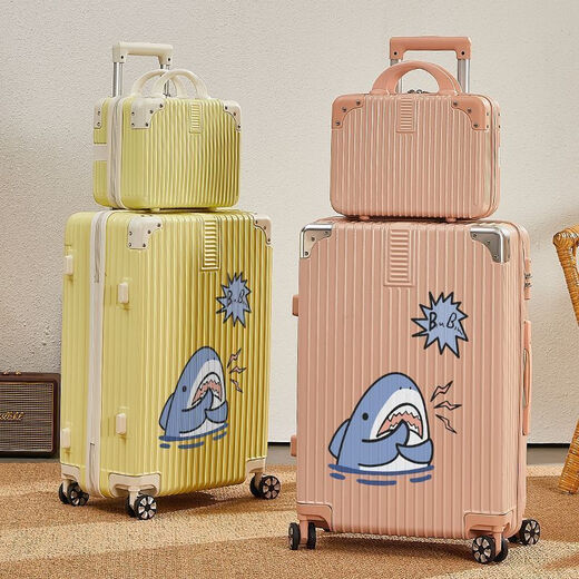 Kofferraum für Frauen 20-Zoll japanische frische tragbare Boarding-Koffer mit großer Kapazität Studentenkoffer für Jungen 24-Zoll 1396 (Reißverschlussstil) schwarz 22 Zoll