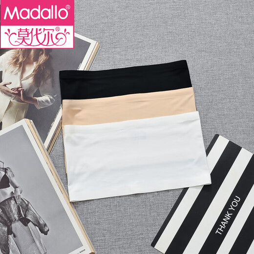 Modal ice silk non-slip tube top, anti-exposure, chest covering artifact, corset and chest one-piece bottoming, ultra-thin strapless underwear for women, ice silk upgraded version (with anti-slip silicone strip), one size fits all, white + black