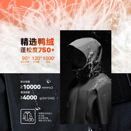 杰克·琼斯（JACK&JONES）男装冬季时尚潮百搭户外防水连帽宽松短款羽绒服外套男 S03黑色 L 180