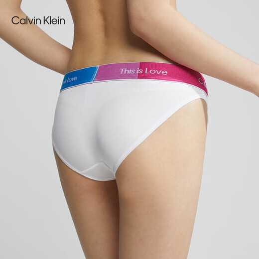 Calvin Klein Sous-vêtements [Rainbow Modern Gravity Belt] Women's CK Colorful Bikini Paleties Femmes Qf7256Ad 100-MOONlight White XS