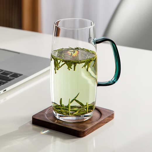 Niye glass green tea cup high borosilicate hot water resistant cup men's office single monkey Kui special drinking utensil with handle