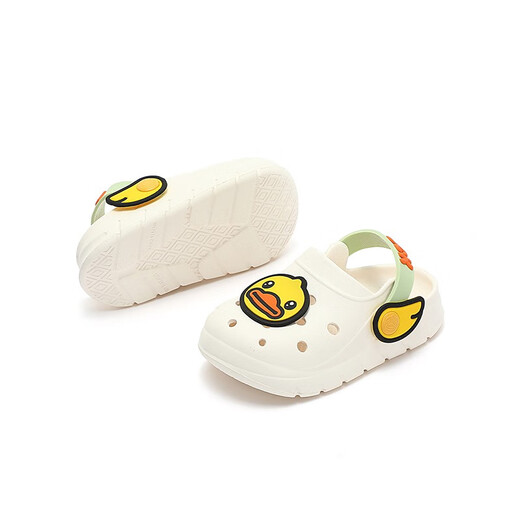 B. Duck Little Yellow Duck Zapatos para niños para niños y niñas Sandalias para zapatos para niños de verano zapatos de playa sin deslizamiento Beige 28 Longitud interior alrededor de 185 mm
