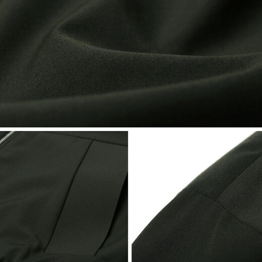 Seven Wolf Jacket Men's Spring Baseball Neck Wool Clean Color Jacket Men's Business Casual Warm Windproof Clothes Top 201 (Dark Green) 185/100A (XXXL)