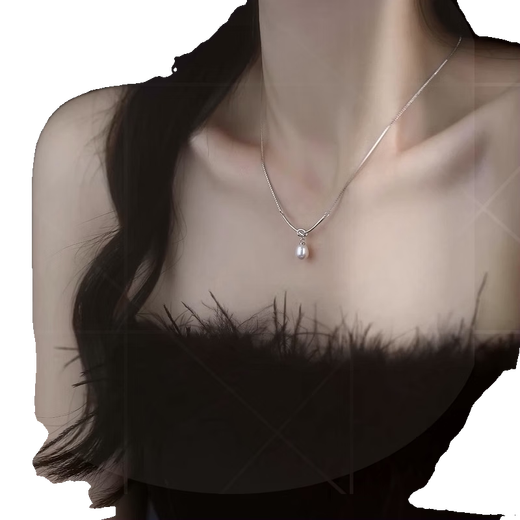 DL 1998 Fat Donglai same style pt950 platinum smile necklace women's natural pearl light luxury chain 2024520 for girlfriend platinum smile pearl necklace