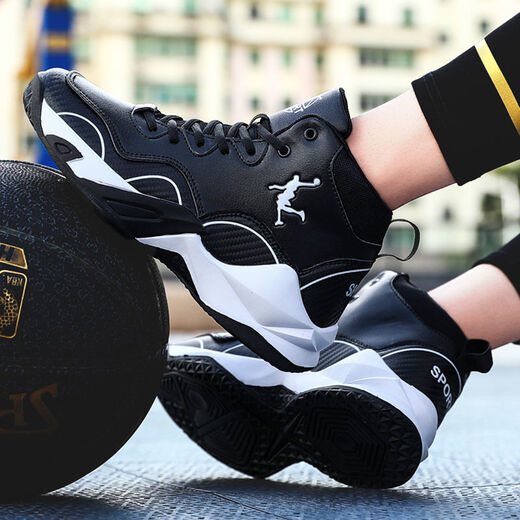 
Zhijie Children's basketball shoes summer venom James basketball shoes rubbing sound non-slip wear-resistant lightweight breathable high-top men's boy's mandarin duck sneakers 695 black and yellow + socks 34 standard size