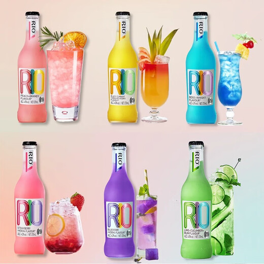 RIO锐澳鸡尾酒预调酒洋酒气泡酒果酒聚会派对分享瓶经典玻璃瓶275ml 275ml*6瓶 3口味混装