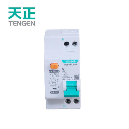 Tianzheng Electric (TENGEN) Tianzheng Electric TENGEN small leakage circuit breaker leakage protection household circuit breaker TGB1NLE-40 1P+N C20 30mA