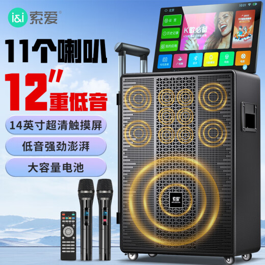 Sony Ericsson (soaiy) K123 square dance audio with display screen outdoor home ktv audio amplifier all-in-one set karaoke karaoke all-in-one machine full set of equipment large volume mobile speaker