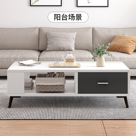 Yameile coffee table for living room, modern and simple, small household double-layer storage with drawer coffee table table