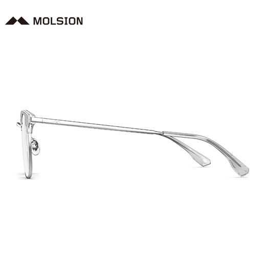 MOLSION Mosen fresh texture glasses frame Xiao Zhan same style glasses myopic eyebrow frame men half frame glasses frame women MJ6176 B92 Glacier gray silver [Xiao Zhan same style] frame + Mosen anti-blue light 1.60 pieces (within 600 degrees)