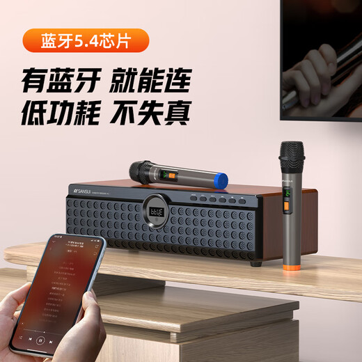 SANSUI N12 home KTV audio set home karaoke audio karaoke all-in-one machine high-power desktop TV HiFi Bluetooth speaker subwoofer living room music player