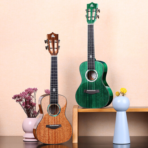 AJIMA full single mahogany bright ukulele beginner male student adult female small guitar A5 23-inch wood color electric box model