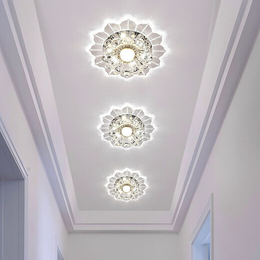 Jinglei LED coloré allée lumière couloir lumière salon couleur spot downlight intégré cristal hall d'entrée lumière d'entrée LED 5 watts avec lumière blanche haute luminosité installation dissimulée