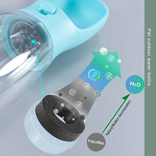 Dog outing water cup, pet two-in-one water and food cup, cat and dog tumbler, portable pet drinking water bottle set, water and food in one white 300ml+100g