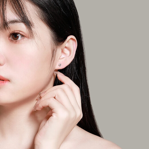 Mengjinyuan PT950 platinum earrings, star shining car flower earrings, birthday gift for girlfriend, about 1.25g