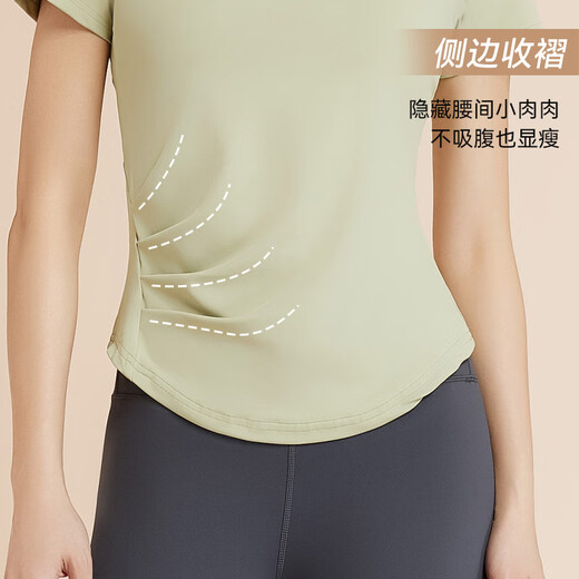 维多利亚旅行者瑜伽服女运动套装夏季宽松跑步短袖微胖健身服训练服T恤XL