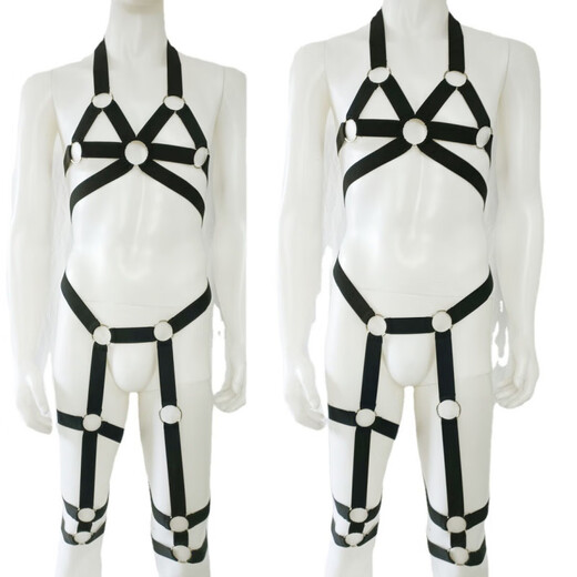 Men's performance clothing for gay men to show their muscles, chest underwear, thong, perverted straps, temptation, men only, white