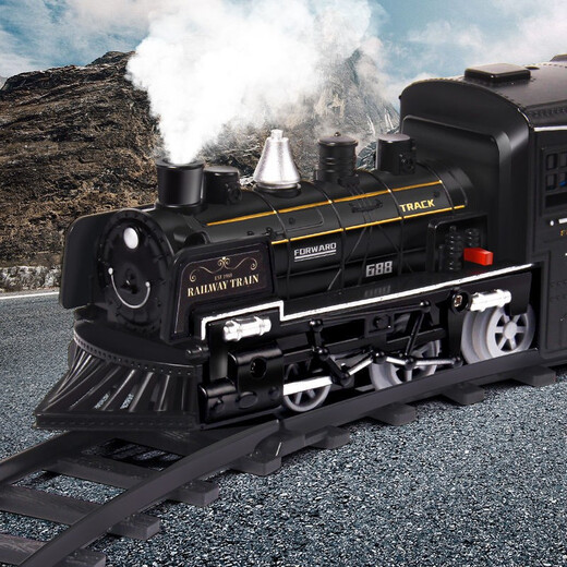 Children's Electric Trail Track Toys Hochgeschwindigkeit Retro Dampf Train Jungen und Mädchen 3-4-6 Jahre alt