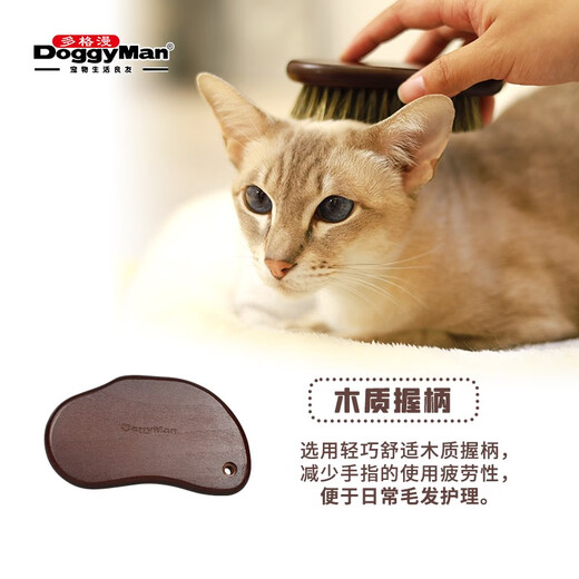 DoggyMand pet bright hair brush NS natural wind cat pig bristle comb pig bristle brush for cats