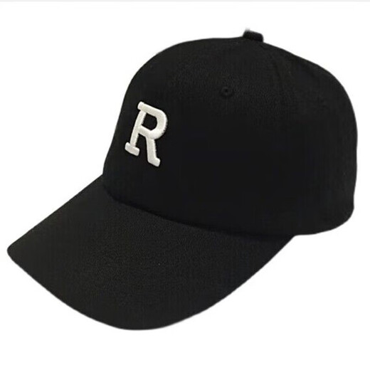 杨饰公子帽子男鸭舌帽春夏季防晒帽韩版时尚女遮阳帽R字母棒球帽 R黑色 均码 可调节