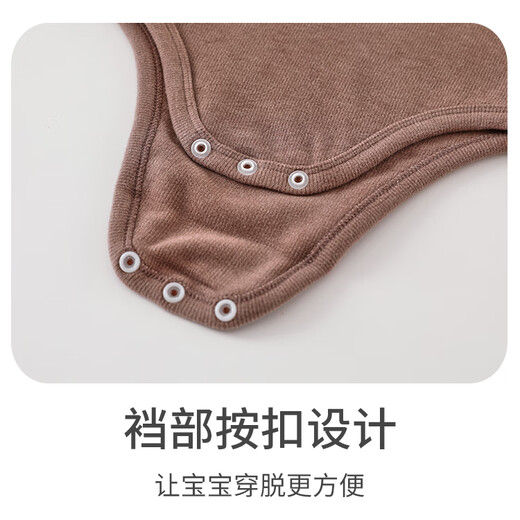 贝乐咿德绒宝宝长袖包屁衣男女婴儿打底内衣春秋冬加厚保暖三角连体衣服 6169粉色 59cm （建议0-3个月）