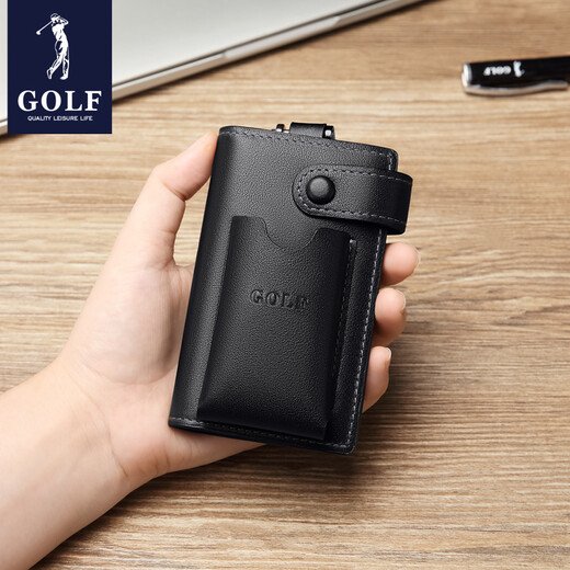 Golf (Golf) Top -Layer Cowide Key Bag für Männer Suspension Hook Independent Auto Schlüsselposition Freier Business -Tasche für Freunden Geschenk Schwarz