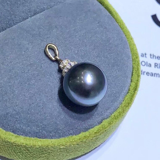 Jingruo Jennifer Jewelry 10-11mm perfect round Tahitian seawater black pearl pendant 925 silver temperament personality necklace