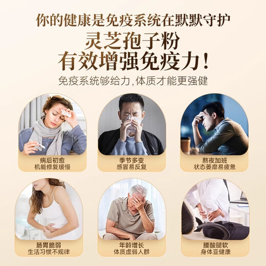 Eu Rensheng Ganoderma lucidum spore powder capsule 2 bottles of supplements for middle-aged and elderly people to enhance immunity and improve sleep. Gifts for mother-in-law 2 bottles 63g monthly set meal