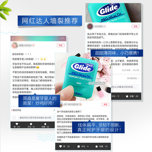 欧乐BOralB欧乐b薄荷牙线超细剔牙牙签线牙线盒独立包装护龈便携40m3盒 舒适型牙线3盒组合装