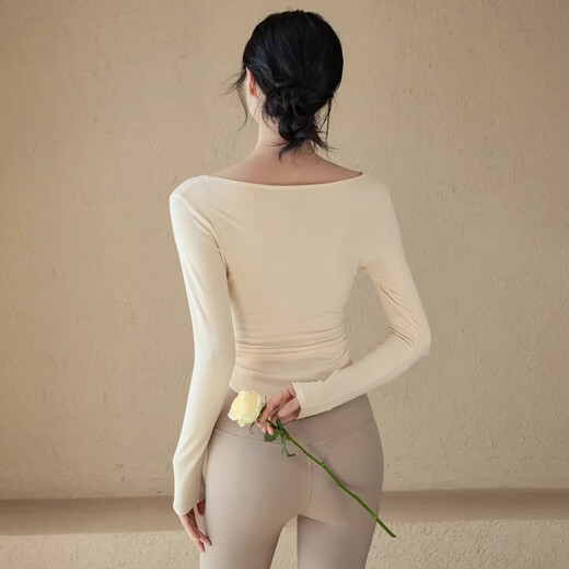 ACKDCS Yoga Wear Long Sleeve Women's Slim High Stretch Outer Sports Top Dance Pilates T-Shirt Running Fitness Top