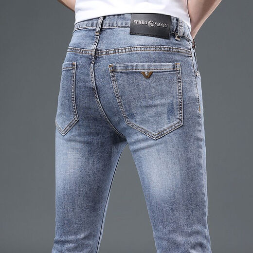 AJ Armani Jeans Menone Four Seasons Jeans Jeans de primavera y verano Jeans Los delgados pies delgados jóvenes elásticos de alta gama delgada de gama alta 9901 31