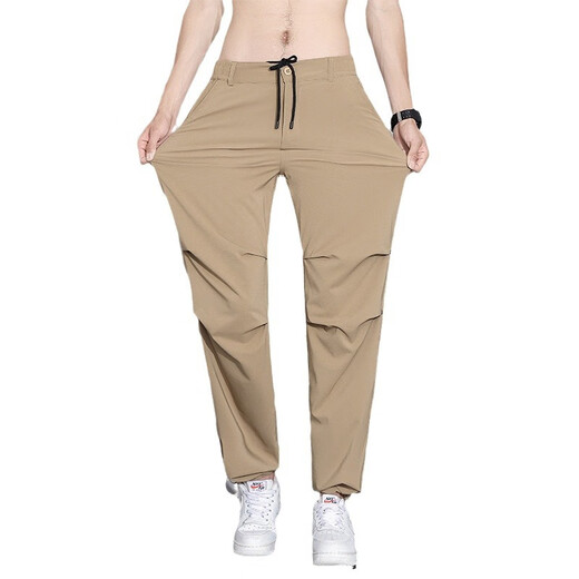 卡鲁微10XL-L特大码休闲裤子男宽松加肥加大码胖子百搭撞色工装裤320斤 黑色6621款 10XL建议300-320斤