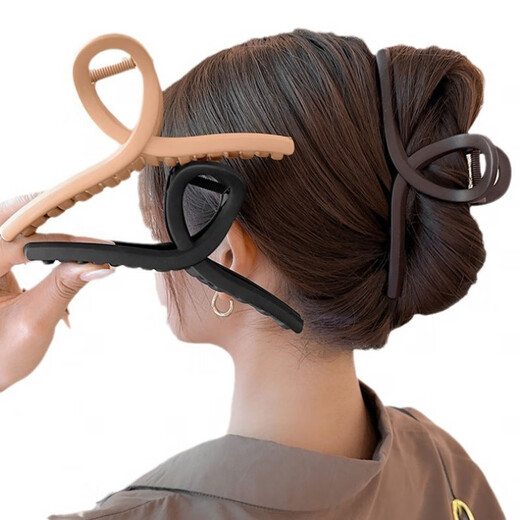 BARY REEF Large Maillard Clip Women's 2024 New Hair Clip Back of the Head Hair Shark Clip with Multiple Hair Volume and Versatile Clip Head 15cm Giant Frosted Clip One Coffee Color