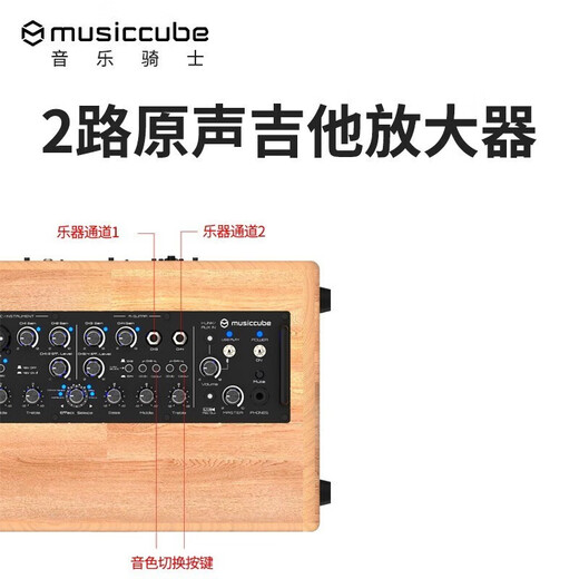 Music Knight MA90PRO outdoor musical instrument audio professional guitar electric blowpipe road show playing and singing portable home karaoke Bluetooth speaker wood color standard + wired microphone + audio bag + stand