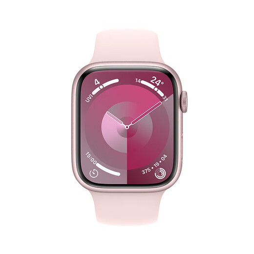 Apple Watch Series 9 Smart Watch GPS Model 45mm Pink Aluminum Case Bright Pink Sports Strap M/L S9 SIP Chip MR9H3CH/A