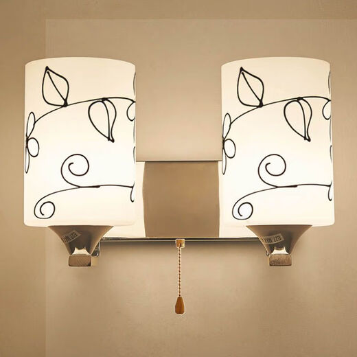 Yilin Wall Lamp Bedroom Wall Bedside Lamp Simple Modern Creative European American American LED Living Room Aisle Stair Lamp 8233-2 9 Watt LED Bulb Three Color Light