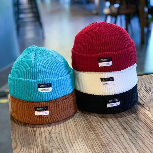 Hjzh Hut Herren Herbst und Winter vielseitig viel kalte Hut gestrickt Melonleder Hut