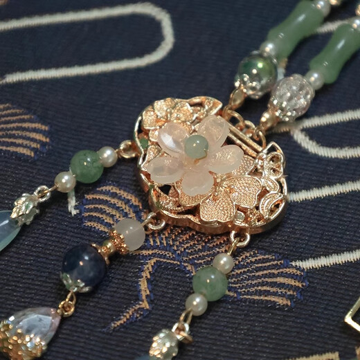 Yunshun New Chinese Style Yingluo Long Back Cloud Necklace Ancient Style Hanfu Horse Face Skirt Accessories Ming Tassel Pendant Pendant Yu Lou Ge + Back Cloud