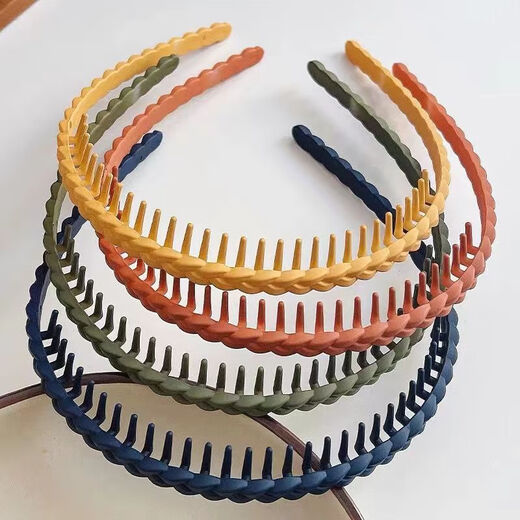 Qindu Pressure Hairband Women's 2023 Teeth Anti-Slip Hairpin Face Wash Headband Broken Hairpin Headwear Summer Hair Bundle Black