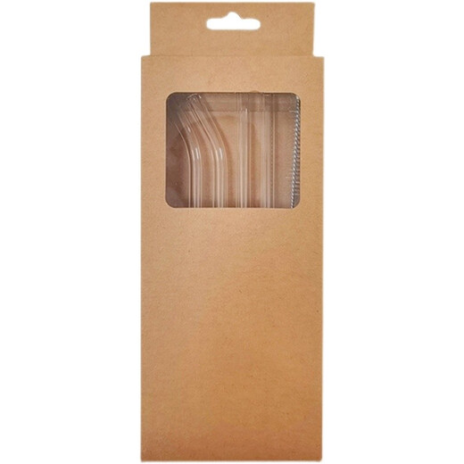 Can absorb boiling water, Poppy Bear high borosilicate transparent glass straw, non-disposable, reusable, heat-resistant and durable set, lipstick-proof, non-disposable, pregnant woman juice cleaning straw, four glass straws + straw brush, one box