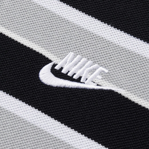 
Nike (NIKE) short-sleeved men's clothing 2025 summer new lapel POLO shirt breathable sportswear fitness training fashion casual T FN3897-010 black and white stripes M