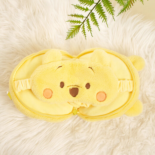 Disney (Disney) Winnie Bear Eye Mask Mask Neclow Integrated Confortation Ombrage de voyage Voyage Toy en peluche Cadeau d'anniversaire pour hommes et femmes