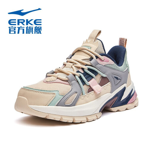 Hongxing Erke Women's Shoes Lightweight Running Shoes Casual Sports Shoes Women 52121302197 Warm Linen/Light Foam Green 37