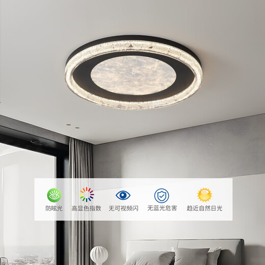 Grand View Garden (DGY) Schlafzimmer Lampe Italienische Kunst leichter Luxus LED Einfache moderne High-End-Zimmer Wohnzimmer Hauptschlafzimmer Lampe Deckenlampe 686o 50 cm angemischt an Mijia-LED52W-Ful-Spektrum