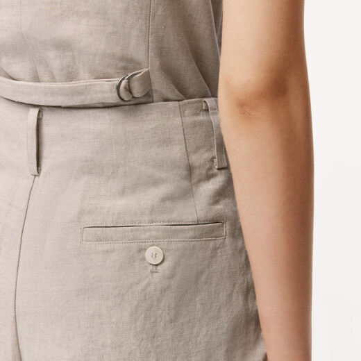 
LESS [Xun Series] Spring and Summer Casual Simple Straight Shorts Linen Silk Medium Pants Women 2O4E14110 125 Original Color L